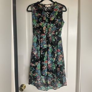 Pink Rose Floral Dress w/ Lace Back Size M